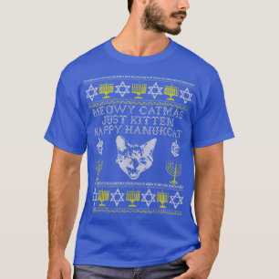 Camiseta Feliz Hanukcat, Meowy Catmas, Hanukkah Cat Judío