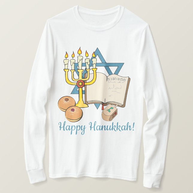 Camiseta Feliz Hanukkah (Anverso del diseño)