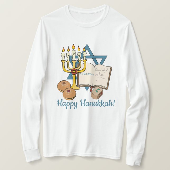 Camiseta Feliz Hanukkah (Anverso del diseño)