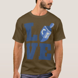 Camiseta Feliz Hanukkah AMOR Vintage Hebreo Menorah Judío