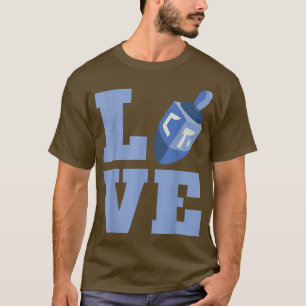 Camiseta Feliz Hanukkah AMOR Vintage Hebreo Menorah Judío