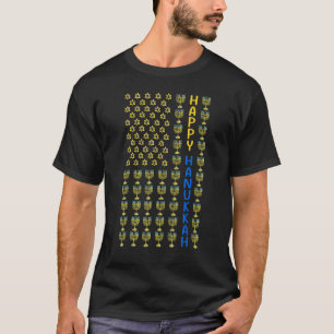 Camiseta Feliz HANUKKAH Bandera de Estados Unidos con Menor