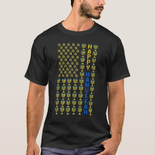 Camiseta Feliz HANUKKAH Bandera de Estados Unidos con Menor