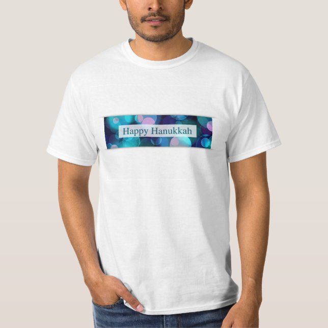 Camiseta feliz hanukkah (bokeh) (Anverso)