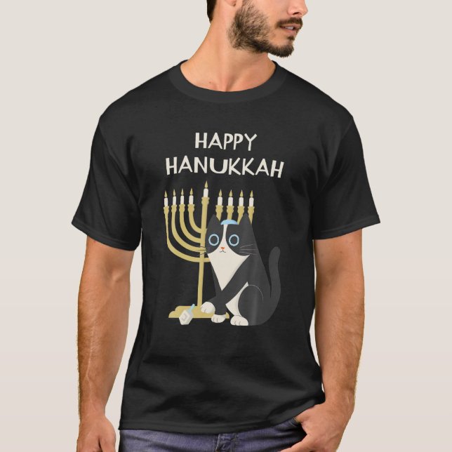 Camiseta Feliz Hanukkah Cat Hanukkah (Anverso)