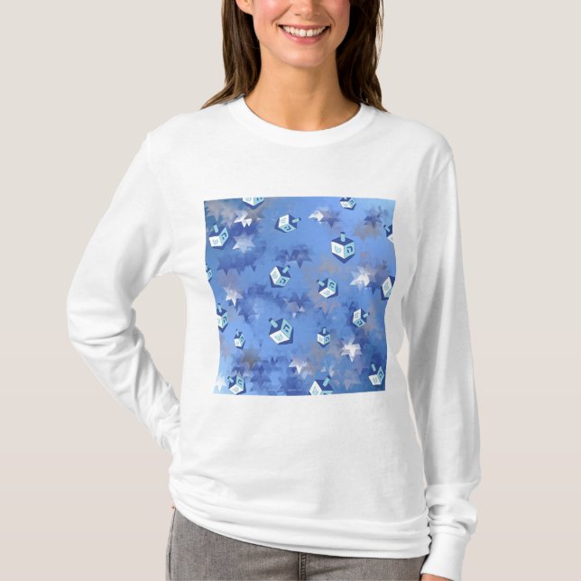 Camiseta Feliz Hanukkah cayendo estrellas y sueños (Anverso)