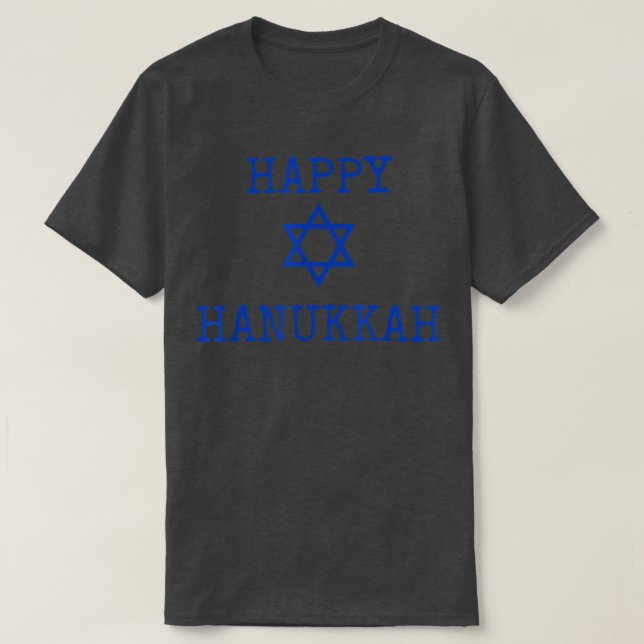 Camiseta Feliz Hanukkah con la estrella de David  (Diseño del anverso)