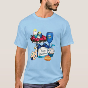 Camiseta Feliz Hanukkah - Dreidel - Estrella de David