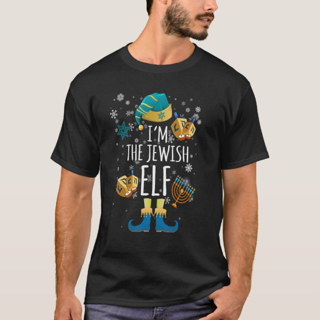 Camiseta Feliz Hanukkah Grupo de Navidades de la Familia Ju (Anverso)