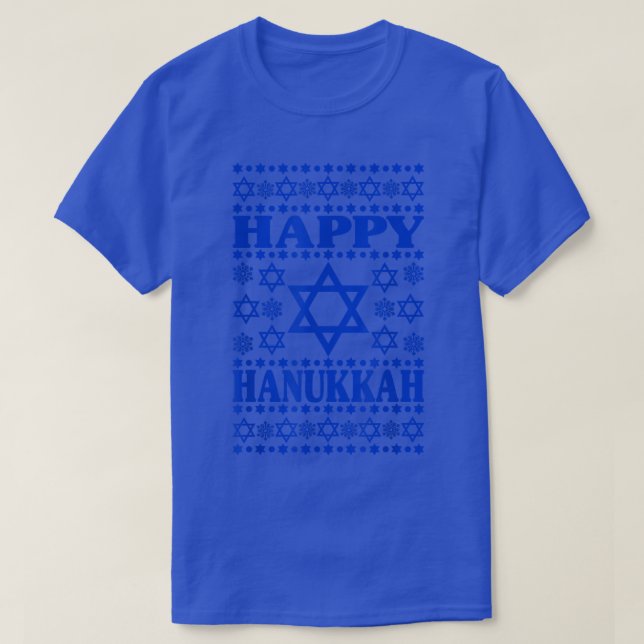 Camiseta Feliz Hanukkah Hombres Mujeres Niños Estrellas De  (Diseño del anverso)