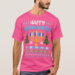 Camiseta Feliz Hanukkah Menorah Árbol de Navidad Gracioso H