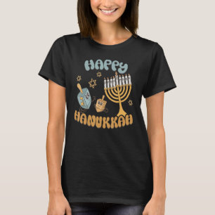 Camiseta Feliz Hanukkah Menorah Dreidel Retro Chanukkah Hom
