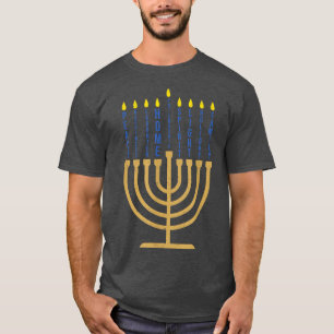 Camiseta Feliz Hanukkah Menorah Vintage Hebreo Feriado Judí