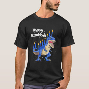 Camiseta Feliz Hanukkah Menorasaurus Rex Dinosaur Menorah C