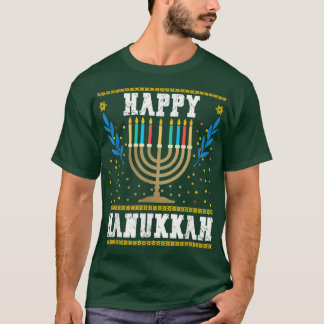 Camiseta Feliz Hanukkah Navidades judíos Menorah Hanukkah T