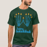 Camiseta Feliz Hanukkah Skeleton Fingers Menorah Hol judío<br><div class="desc">Felices Hanukkah Skeleton Dedos Menorah Festividad Judía Camiseta.</div>