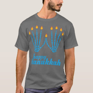 Camiseta Feliz Hanukkah Skeleton Fingers Menorah Hol judío