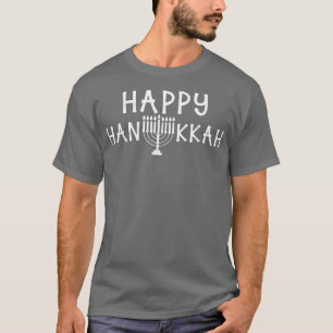 Camiseta Feliz Hanukkah Vintage Hebreo Menorah Feriado Judí