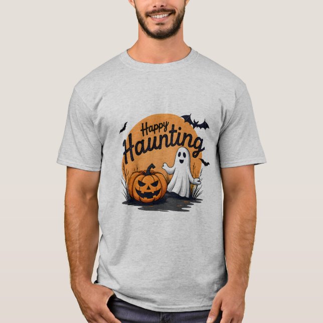 Camiseta Feliz Haunting Halloween Design (Anverso)