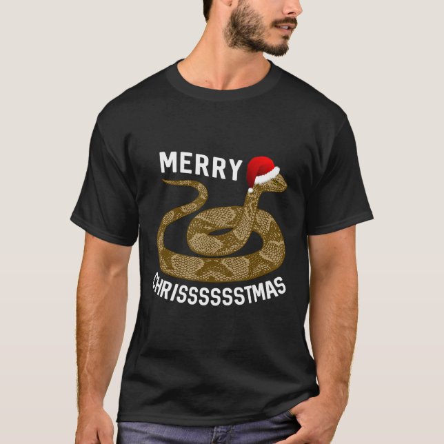 Camiseta Feliz Hissmas Navidades Santa Hat Copperhead Snack (Anverso)