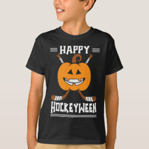 Camiseta Feliz Hockeyween Halloween Ice Hockey Player y H