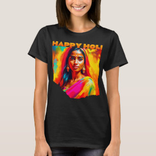 Camiseta Feliz Holi bella mujer