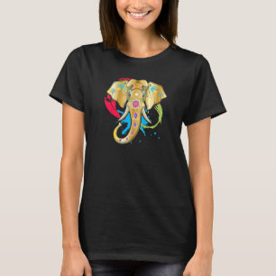 Camiseta Feliz Holi Colores Elefante de la Primavera Hindú 