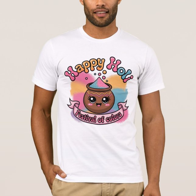 Camiseta Feliz Holi - Kawaii Holi Pot (Anverso)
