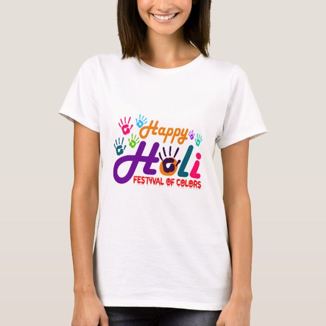 Camiseta feliz Holi para Unisex (Anverso)