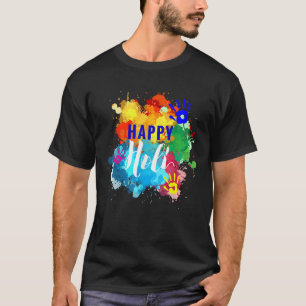 Camiseta Feliz Holi T Shirts Colores India Primavera Hindú 