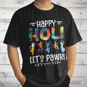 Camiseta Feliz Holi Vamos Pawri Regalos del Festival Hindú