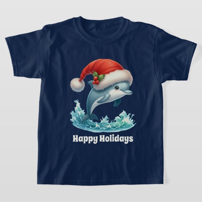 Camiseta Feliz Holiday delfín añadir texto (Distribución)