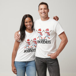 Camiseta Feliz hombre de nieve y su esposa celebrando Navid