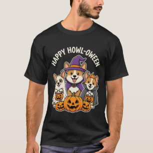 Camiseta Feliz Howl-oween Corgi Disfraz de Halloween para P