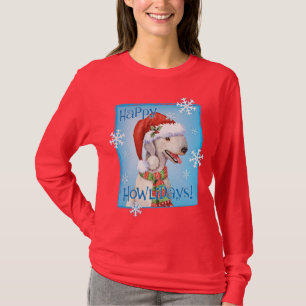 Camiseta Feliz Howlidays Bedlington Terrier T-Shirt