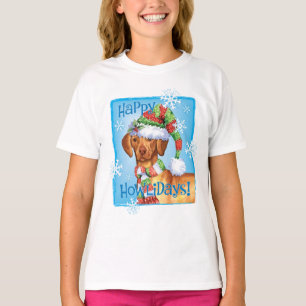 Camiseta Feliz Howlidays Vizsla T-Shirt