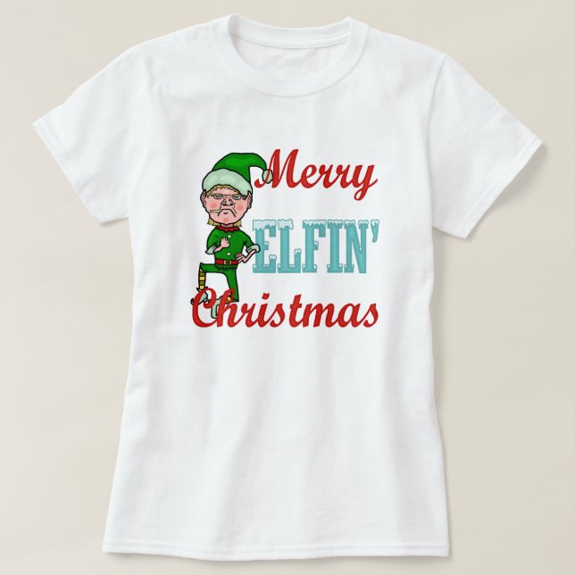 Camiseta Feliz humor Elfin divertido del duende del día de (Diseño del anverso)
