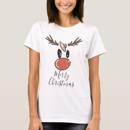 Camiseta Feliz humor navideño reno gracioso