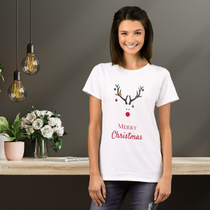 Camiseta Feliz humor navideño rinoceronte blanco