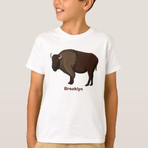 Camiseta Feliz ilustracion de búfalo de bisonte americano