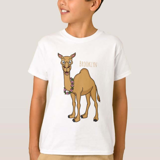 Camiseta Feliz ilustracion de personalizado de camello (Anverso)