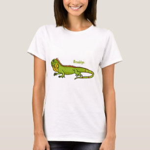 Camiseta Feliz ilustracion personalizado de iguana verde