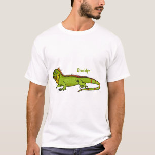 Camiseta Feliz ilustracion personalizado de iguana verde