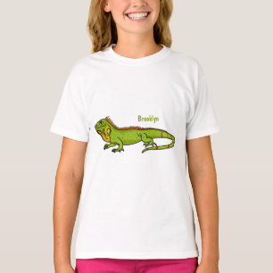 Camiseta Feliz ilustracion personalizado de iguana verde