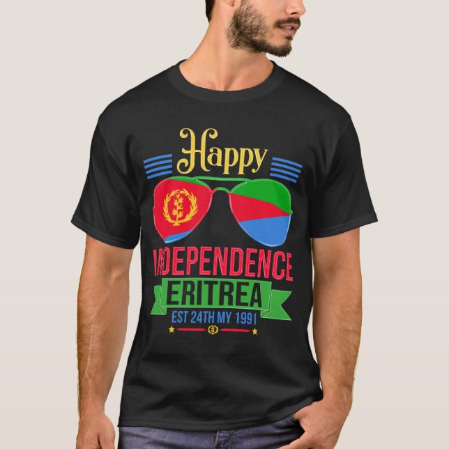 Camiseta Feliz Independencia Eritrea, prima de bandera erit (Anverso)