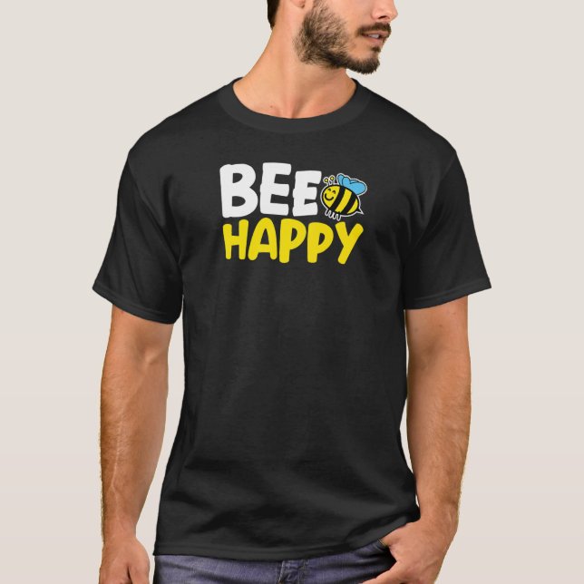 Camiseta Feliz insecto lindo de abeja para miel amarilla (Anverso)