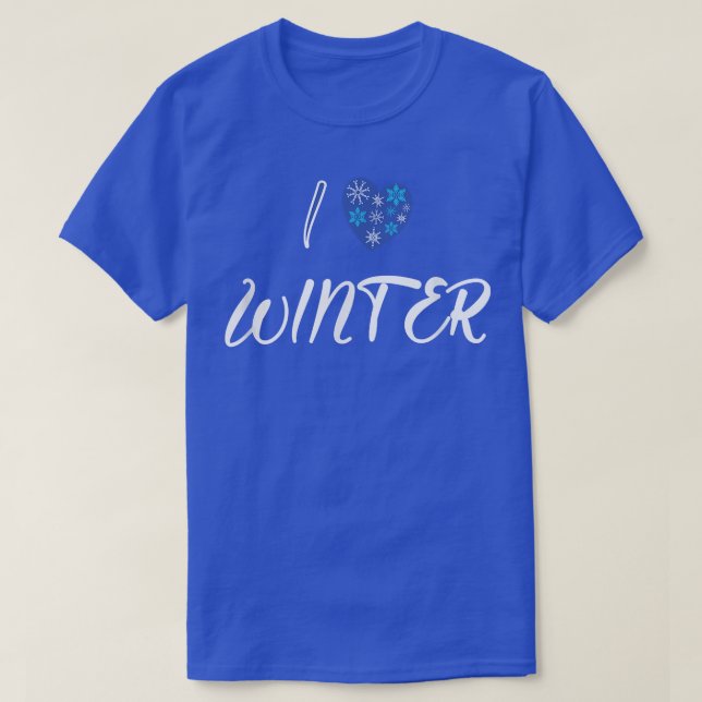 Camiseta Feliz Invierno, Gran Corazón De Copo De Nieve Para (Diseño del anverso)