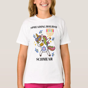 Camiseta Feliz Janucá, divertido unicornio haciendo dab