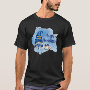 Camiseta Feliz Janucá Shalom Gnomo Menorá Judío