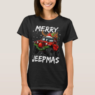 Camiseta Feliz Jeepmas Luces feas Reno Navideño Divertido